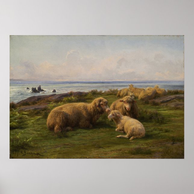 Bonheur - Sheep By The Sea 1865 Poster (Front)