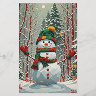 Bonhomme de neige stationery