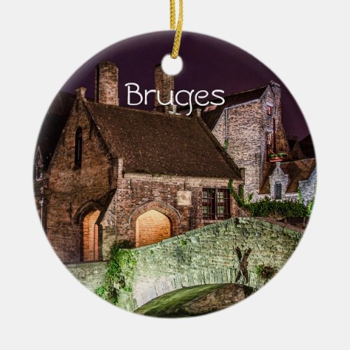 Bonifacius Bridge in Bruges Ceramic Ornament