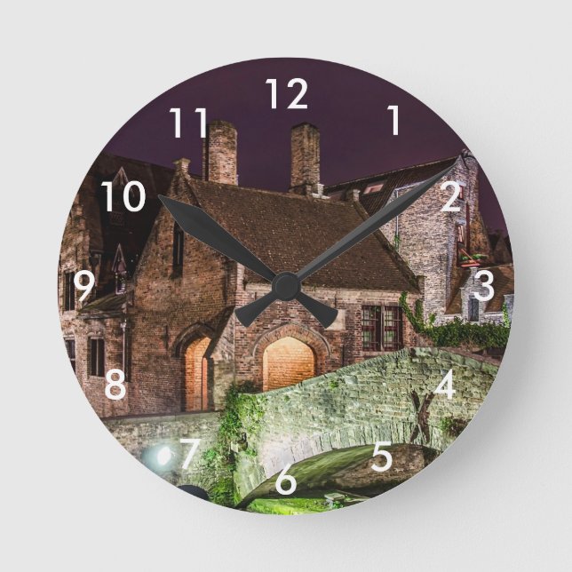 Bonifacius Bridge in Bruges Round Clock (Front)
