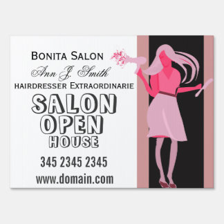 Bonita Salon Hair stylist Business Open House Lawn Sign