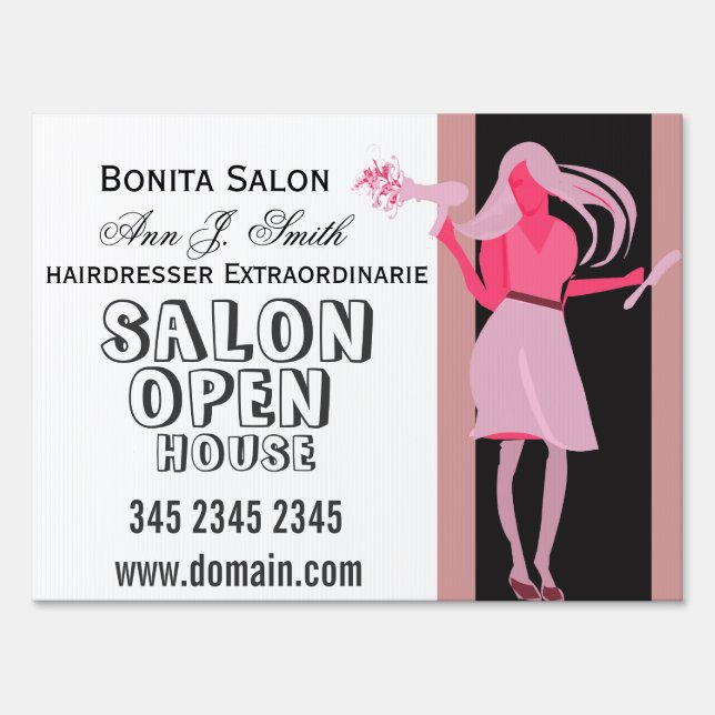 Bonita Salon Hair stylist Business Open House Sign (Front)
