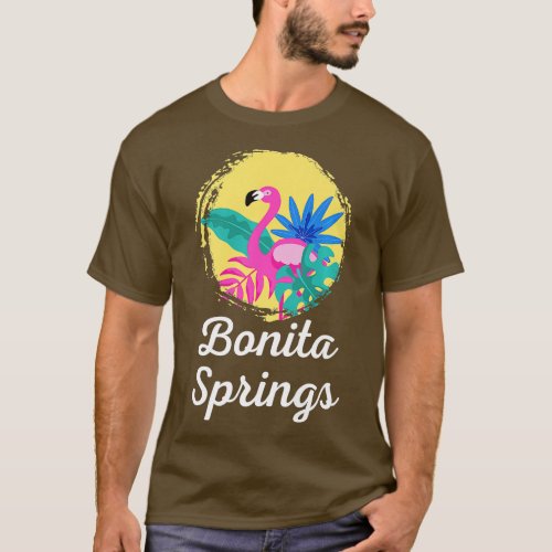 Bonita Springs Florida Beach Flamingo Tropical Vac T_Shirt