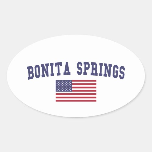 Bonita Springs US Flag Oval Sticker