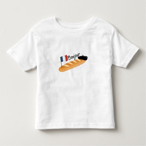 Bonjour Baguette  _ Funny French Food Toddler T_shirt