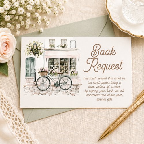 Bonjour Bebe Baby Shower Book Request Enclosure Card