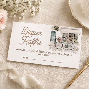 Bonjour Bebe Baby Shower Diaper Raffle Enclosure Card