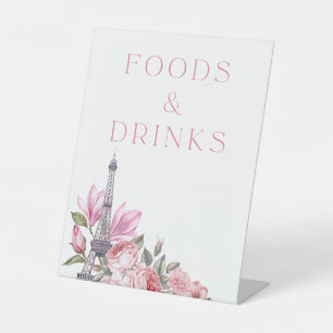 Bonjour Bebe Baby Shower Food and Drinks Sign