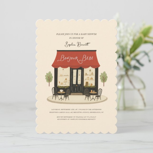 Bonjour Bebe Baby Shower  Invitation (Creator Uploaded)
