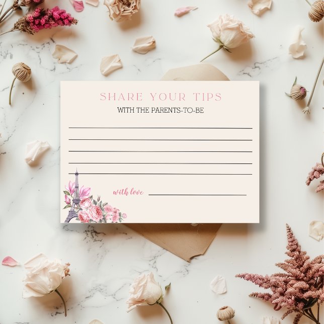 Bonjour Bebe | Baby Shower Parenting Tip Jar Card (Creator Uploaded)