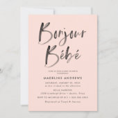 Bonjour Bebe Blush French Baby Shower Invitation (Front)