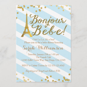 Paris Baby Boy Shower Invitations Zazzle