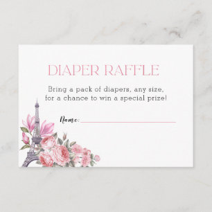 Bonjour Bebe   Diaper Raffle Baby Shower Enclosure Card