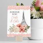 Bonjour Bebe Eiffel Tower Paris Baby Shower Poster at Zazzle