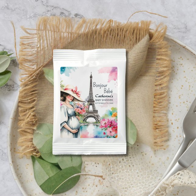 Bonjour Bebe Floral Eiffel Tower Paris Baby Shower Lemonade Drink Mix (Creator Uploaded)