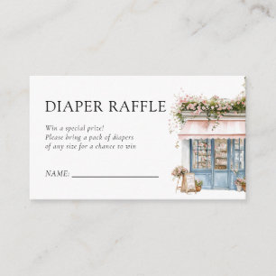 Bonjour Bébé French Baby Shower Diaper Raffle Enclosure Card