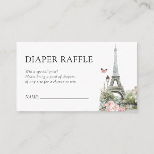 Bonjour Bébé French Baby Shower Diaper Raffle Enclosure Card