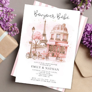 Bonjour Bebe French Baby Shower Invitation