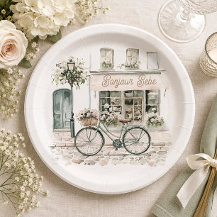 Bonjour Bebe French Baby Shower Paper Plates