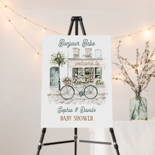Bonjour Bebe French Baby Shower Welcome Sign