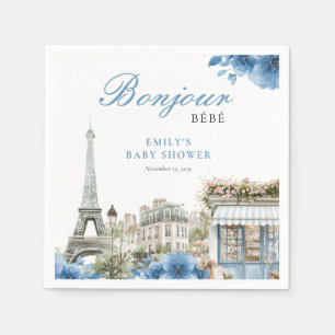 Bonjour Bebe French Blue Baby Shower Napkins