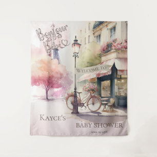 Bonjour Bebe French Cafe Baby Shower Backdrop