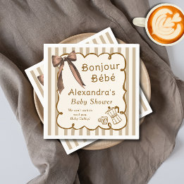 Bonjour Bebe French Coffee Shop Themed Baby Shower Napkins