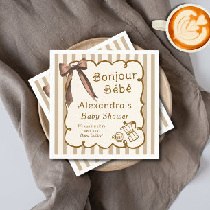 Bonjour Bebe French Coffee Shop Themed Baby Shower Napkins
