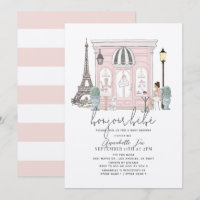 Bonjour Bébé French Paris Cafe Pink Baby Shower