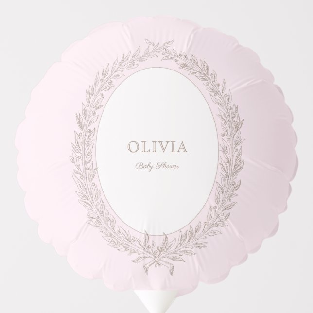 Bonjour Bebe French Patisserie Baby Shower Pink Balloon (Front)