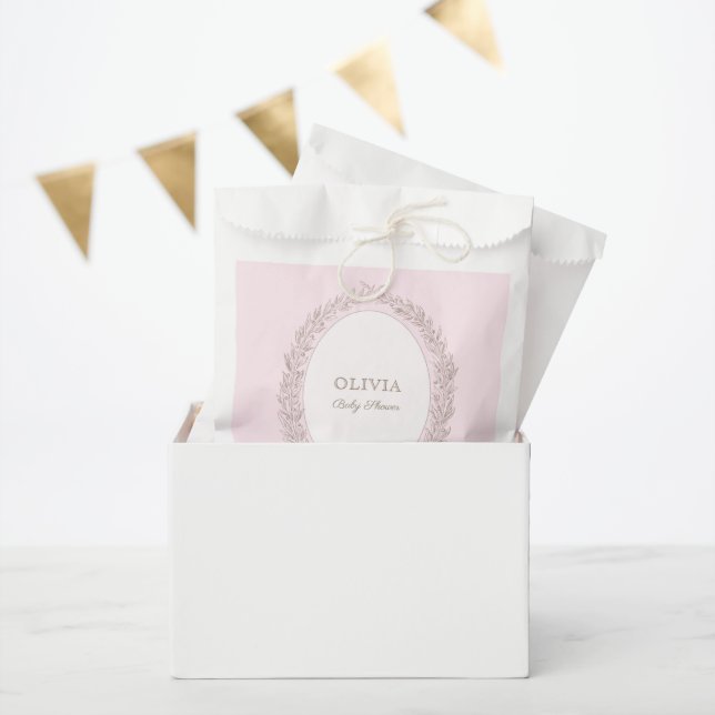 Bonjour Bebe French Patisserie Baby Shower Pink Favor Bag (Party)