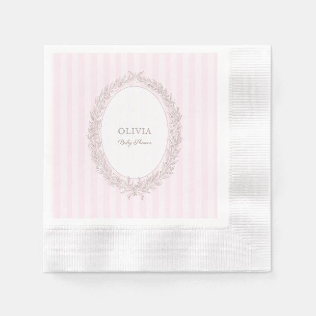 Bonjour Bebe French Patisserie Baby Shower Pink  Napkins (Front)
