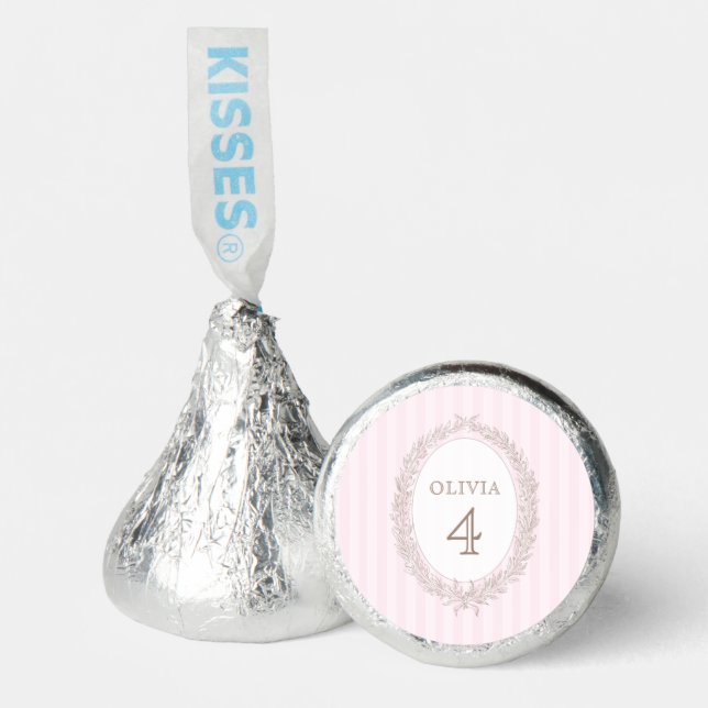 Bonjour Bebe French Patisserie Birthday Party Pink Hershey®'s Kisses® (Front)