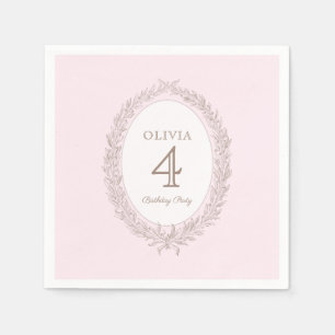 Bonjour Bebe French Patisserie Birthday Party Pink Napkins