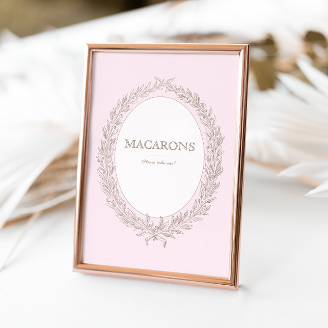 Bonjour Bebe French Patisserie Macarons Pink Table Tent (Creator Uploaded)