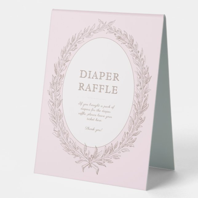 Bonjour Bebe French Patisserie Pink Diaper Raffle Table Tent (Front)
