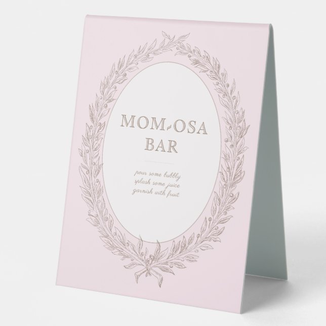 Bonjour Bebe French Patisserie Pink Mom-Osa Bar Table Tent (Front)