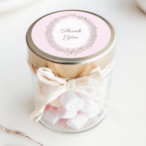 Bonjour Bebe French Patisserie Thank You Pink Classic Round Sticker