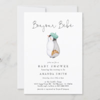 Bonjour Bebe French Penguin Neutral Baby Shower 