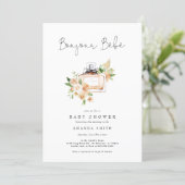 Bonjour Bebe French Perfume Floral Baby Shower Invitation (Standing Front)