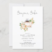 Bonjour Bebe French Perfume Floral Baby Shower Invitation (Front)