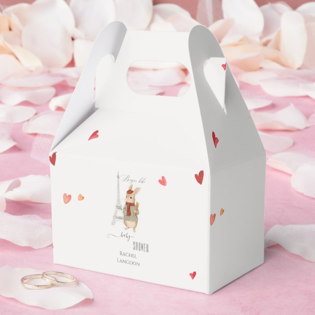 Bonjour Bebe French Rabbit Baby Shower Favor Boxes (Wedding)