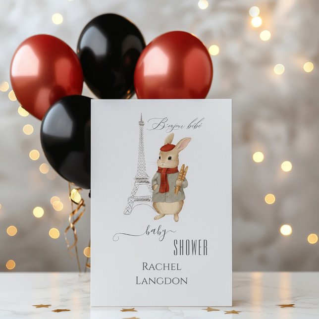 Bonjour Bebe French Rabbit Baby Shower Welcome Foam Board (Creator Uploaded)