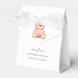 Bonjour Bebe French Watercolor Bear Baby Shower Fa Favor Boxes