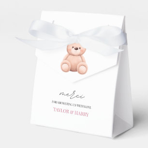 Bonjour Bebe French Watercolor Bear Baby Shower Fa Favor Boxes