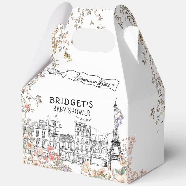 Bonjour Bebe Gender Neutral Baby Shower Favor Boxes (Front)