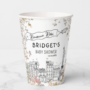 Bonjour Bebe Gender Neutral Baby Shower Paper Cups