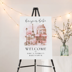 Bonjour Bebe Paris Cafe Floral Baby Shower Foam Board