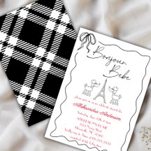 Bonjour Bebe Paris French Baby Shower Black Pink