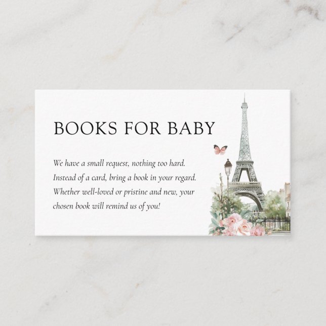 Bonjour Bébé Paris French Baby Shower Books Enclosure Card (Front)